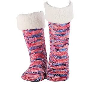 New THE COMFY Slipper Socks Women’s Size 6-10 Pink Multi